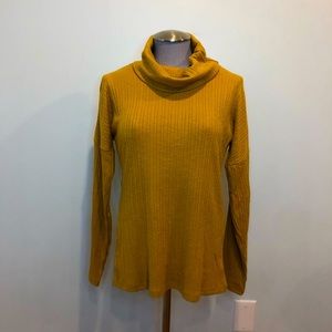 Shop Kate C Size Small Mustard Yellow Long Sleeved Turtle Neck Ribbed Sweater